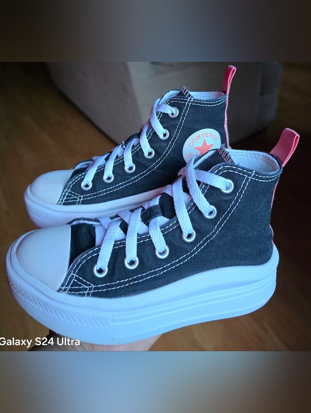 Sz 12 Toddler Girl's CONVERSE CTAS HI EVA LIFT PLATFORM 'Black' Casual Shoes